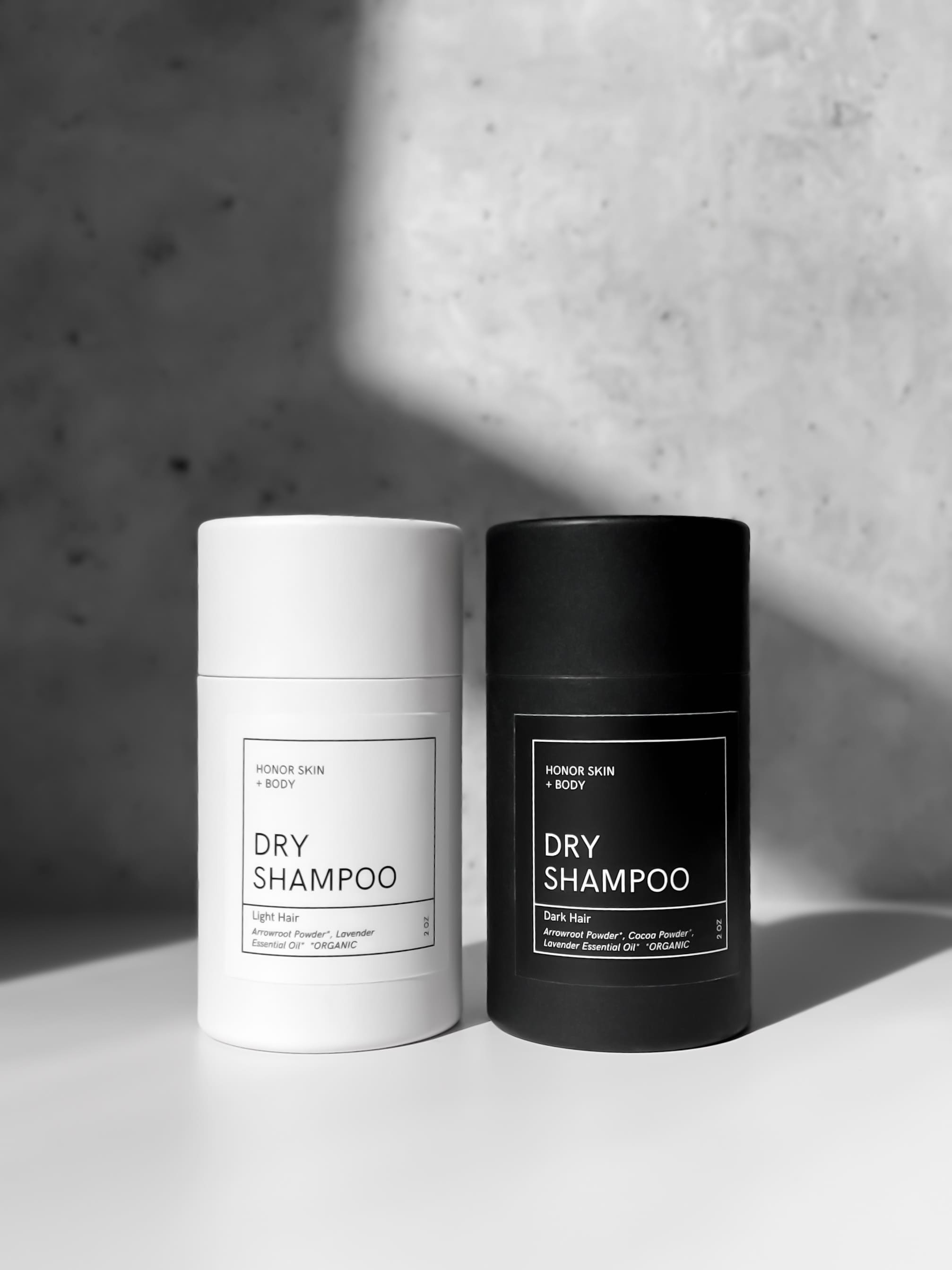 dark and light dry shampoo